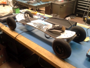 mountain board sitting on table